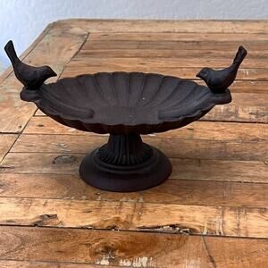 Cast Iron Pedestal Bird Bath 3.25" Tall Home & Garden Decor
